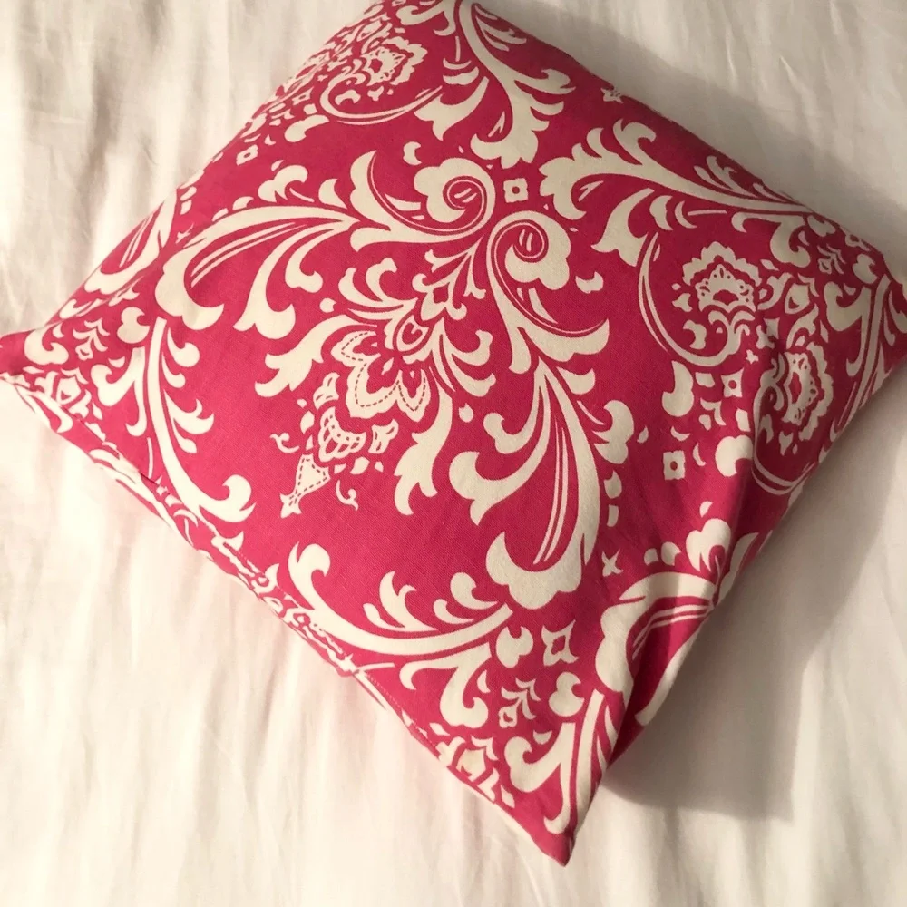 Pink & White Pattern 16” Square Pillow Cov…